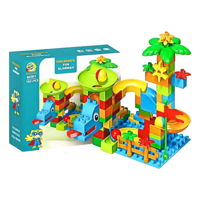 GENERICO - Juego Bloques Construccion Tobogan De Pelotas Didactico 102p