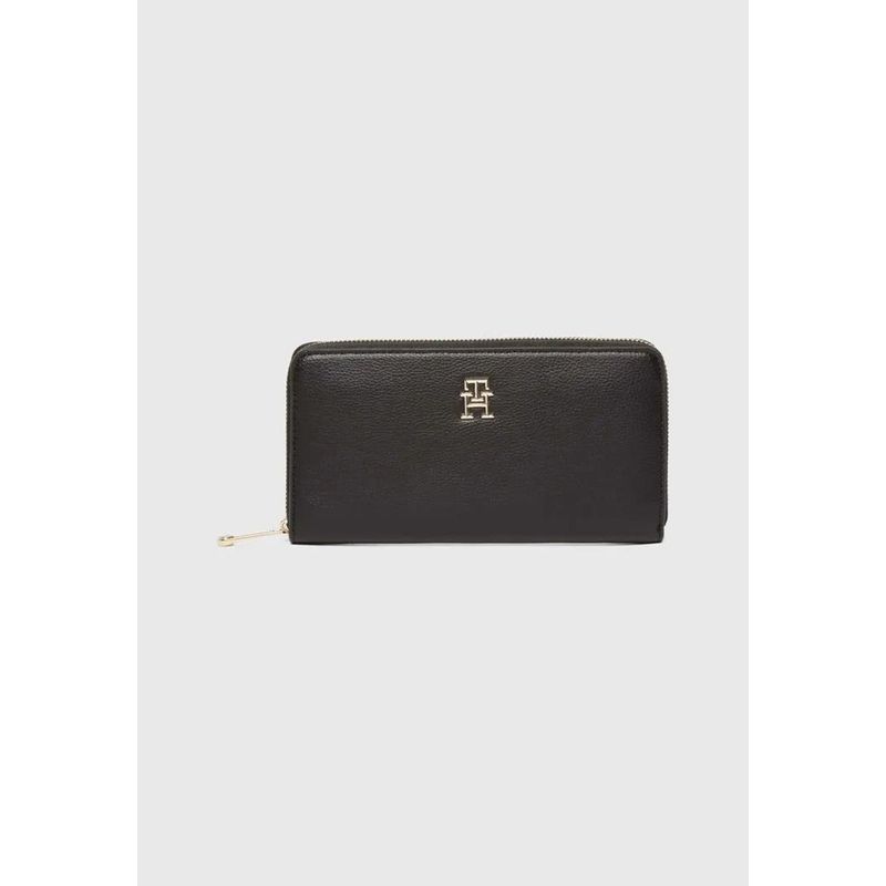 TOMMY HILFIGER - Billetera Soft Con Cierre Negro Tommy Hilfiger