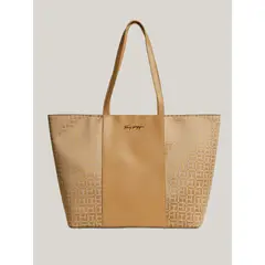 TOMMY HILFIGER - Tote Feminine Jacquard Logo Café