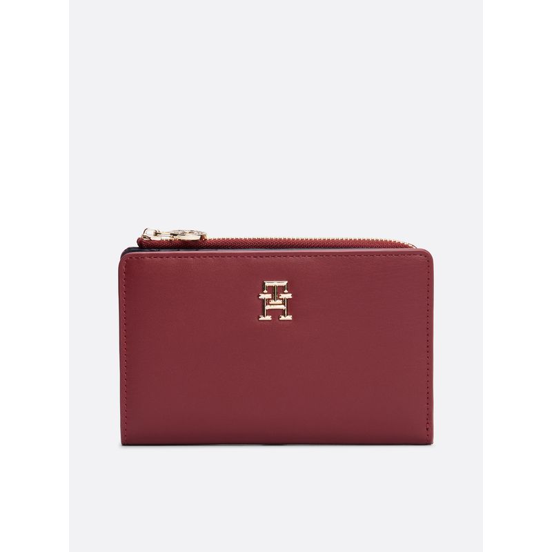 TOMMY HILFIGER - Billetera Distinct Slim Con Logo Burdeo Tommy Hilfiger