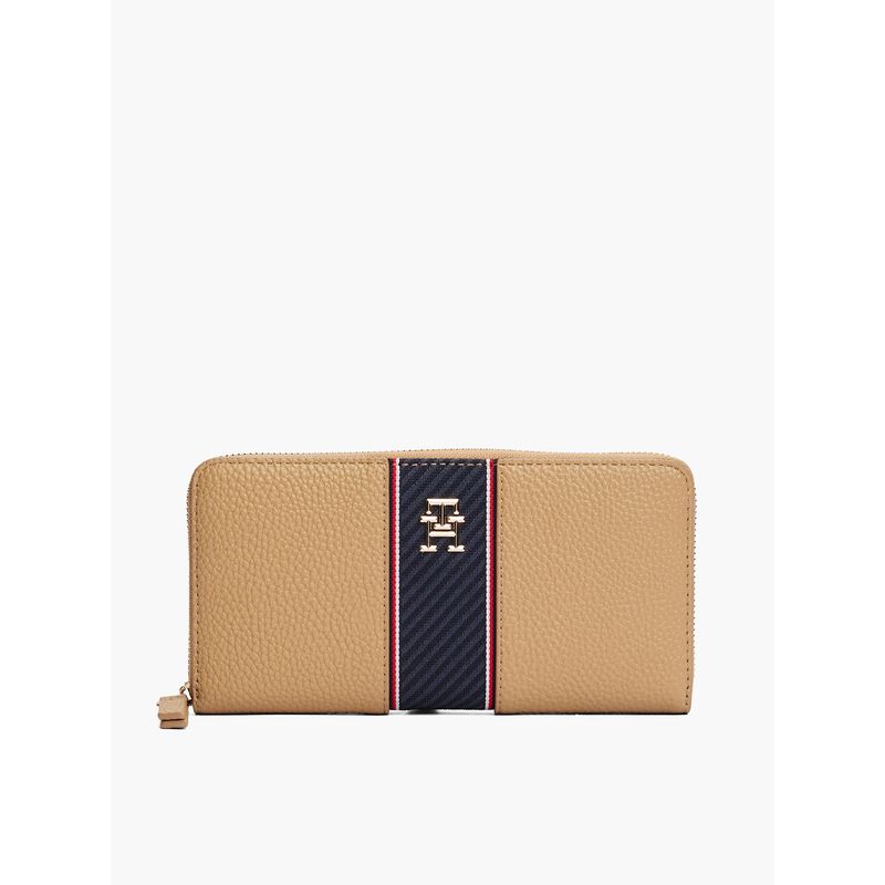 TOMMY HILFIGER - Billetera Legacy Con Acabado Granulado Beige Tommy Hilfiger