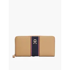 TOMMY HILFIGER - Billetera Legacy Con Acabado Granulado Beige