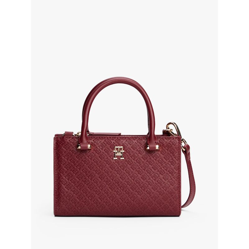 TOMMY HILFIGER - Tote Eternity Monogram Burdeo Tommy Hilfiger