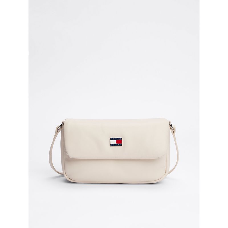 TOMMY HILFIGER - Bandolera Con Solapa Acolchada Beige Tommy Jeans