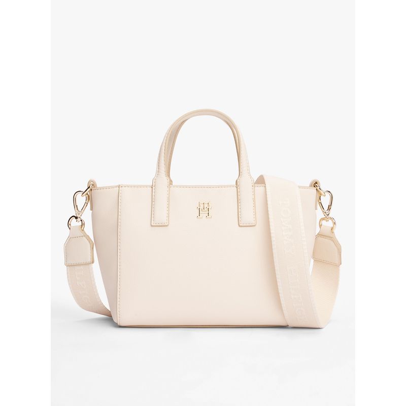 TOMMY HILFIGER - Mini Tote Th Soft Logo Beige Tommy Hilfiger