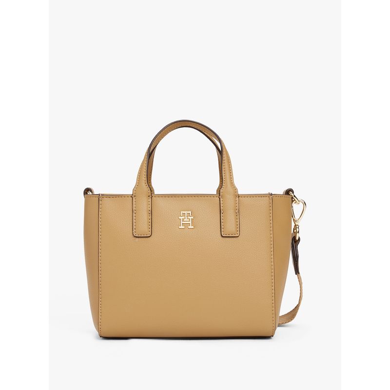 TOMMY HILFIGER - Mini Tote Th Soft Logo Beige Tommy Hilfiger