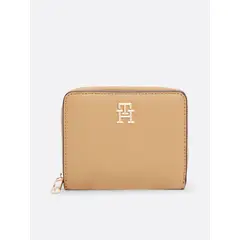 TOMMY HILFIGER - Billetera Soft Con Cierre Beige