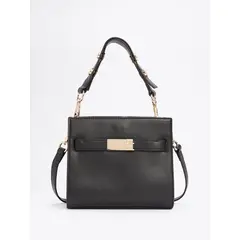 TOMMY HILFIGER - Cartera Satchel Heritage Negro