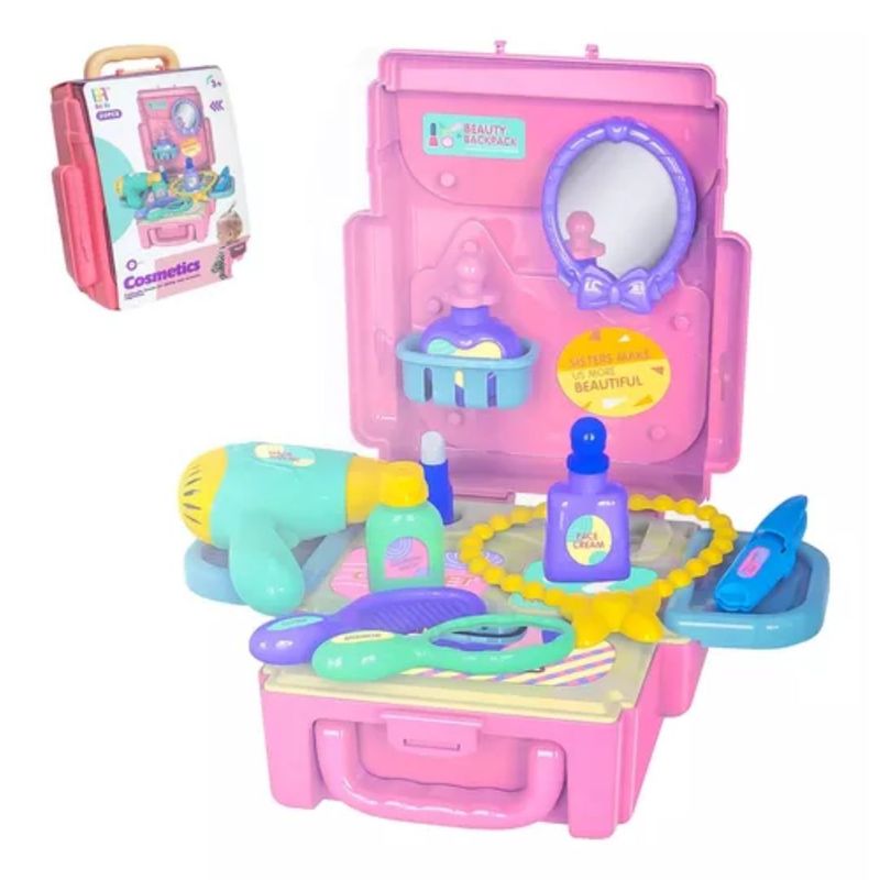 GENERICO - Mochila Juguete Mini Cosmeticos Maquillaje Actividades Niñas