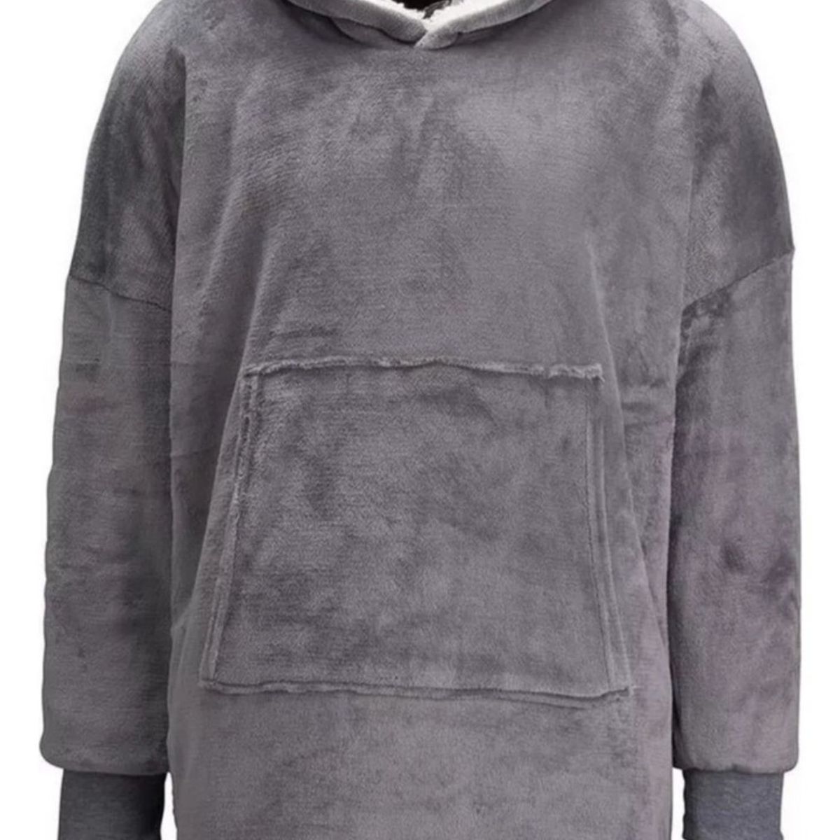 GENERICO - Polerones Felpa Con Capucha Manta Polar Frazada Chiporro Gris