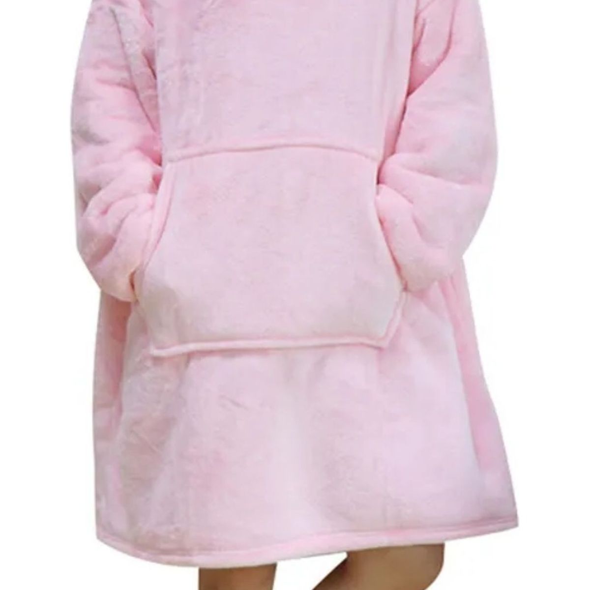 GENERICO - Polerones Felpa Con Capucha Manta Polar Frazada Chiporro Rosado