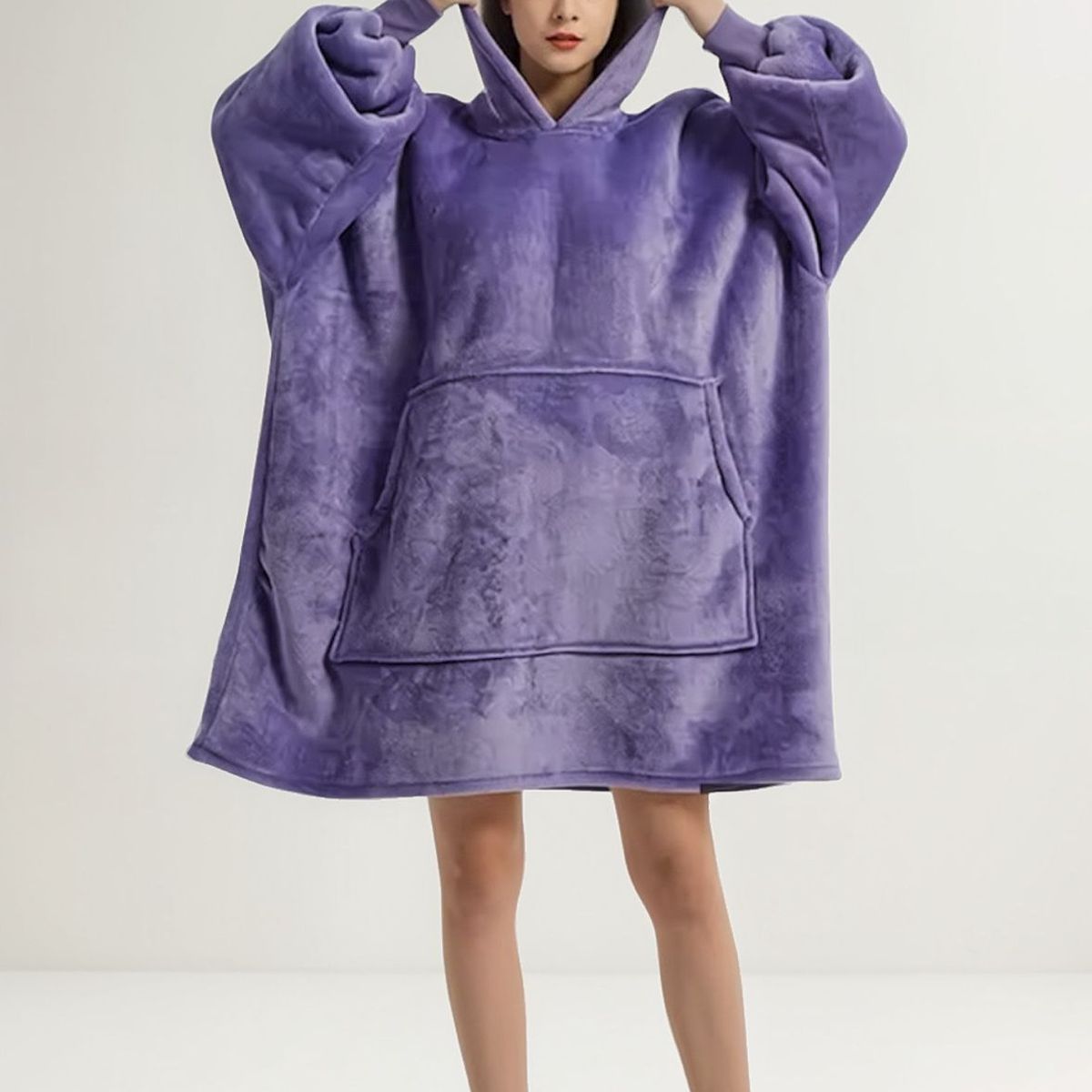 GENERICO - Polerones Felpa Con Capucha Manta Polar Frazada Chiporro lila