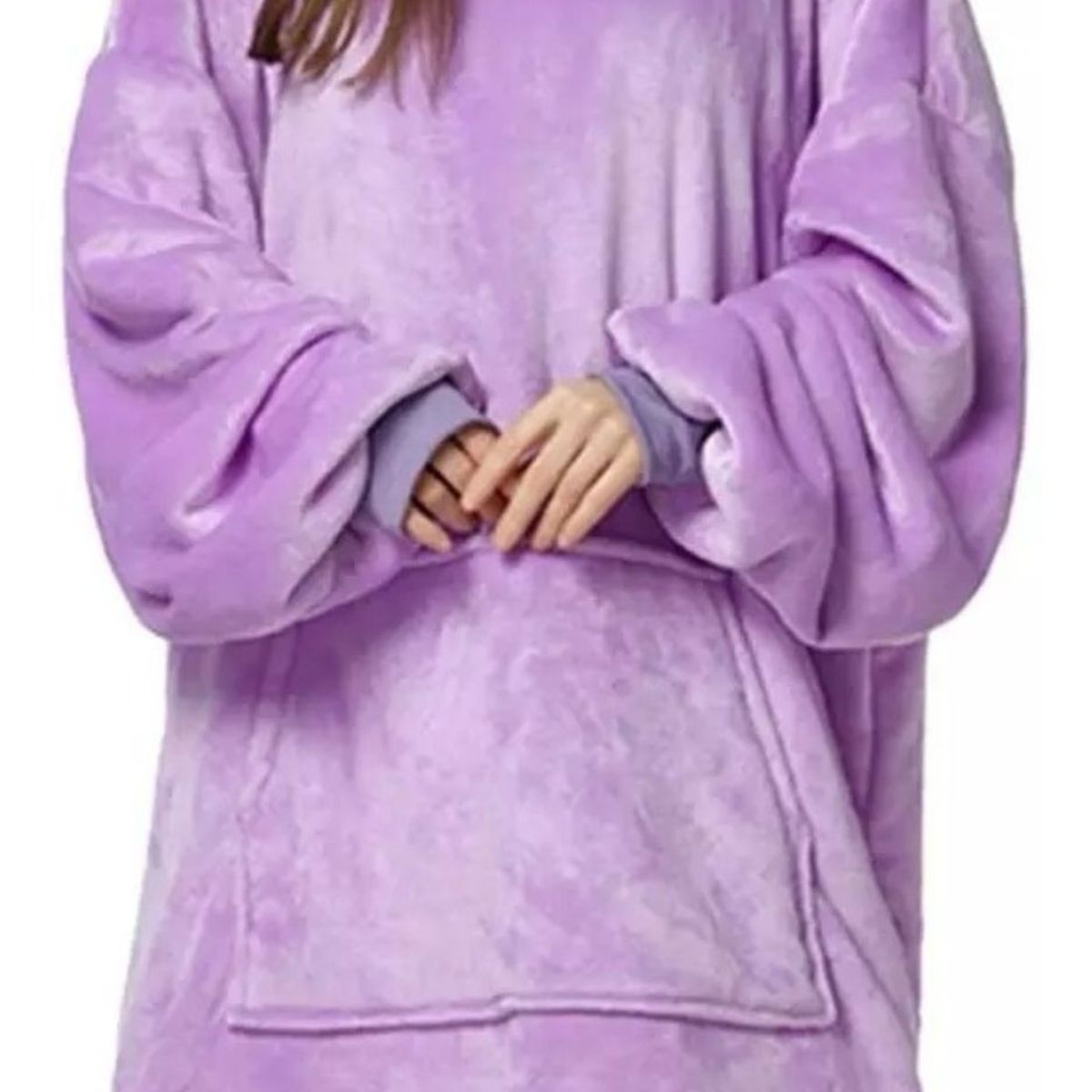 GENERICO - Polerones Felpa Con Capucha Manta Polar Frazada Chiporro lila