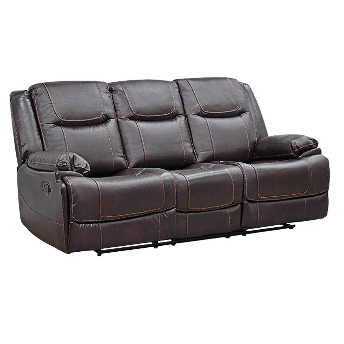 MSA MUEBLES SANTA ANA - Sofá Reclinable 3 Cuerpos Cuero Florence