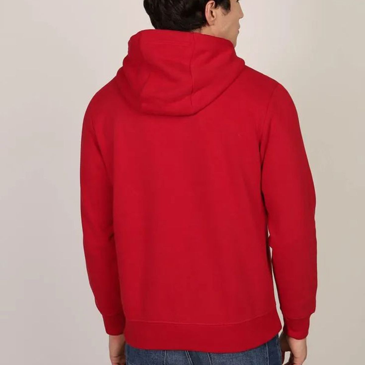 TOMMY HILFIGER - Polerón Hoodie Con Logo Central De Rayas Rojo Tommy Hilfiger