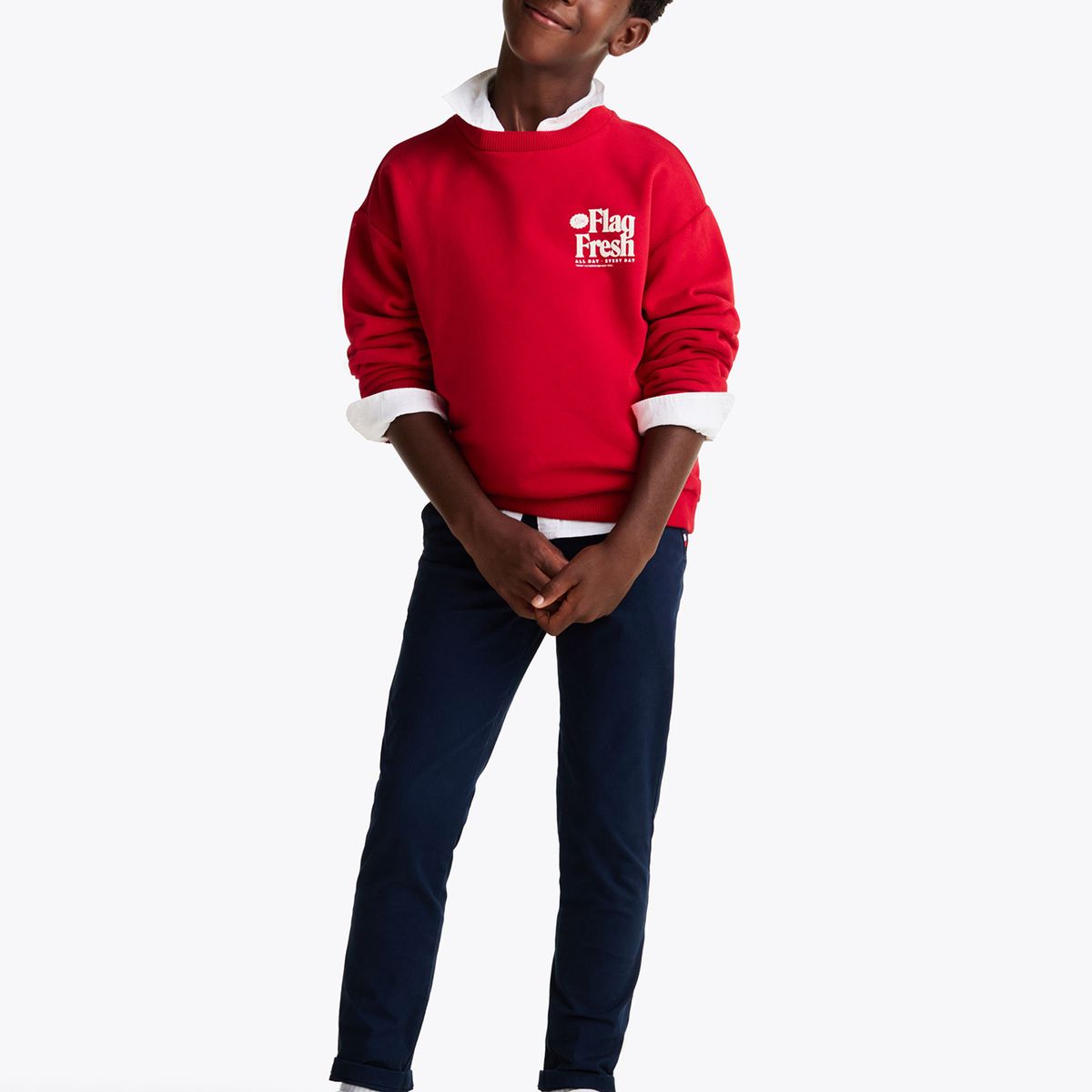 TOMMY HILFIGER - Polerón Fun Flag Logo Rojo Tommy Hilfiger