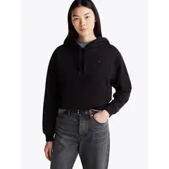 TOMMY HILFIGER - Polerón Hoodie Modern Flag Negro