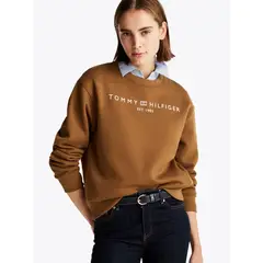 TOMMY HILFIGER - Polerón Modern Con Logo Café