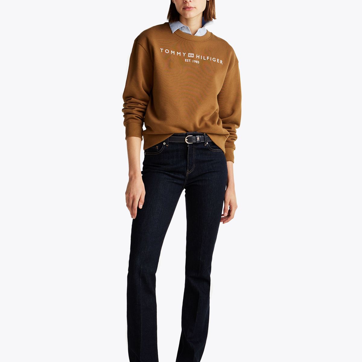 TOMMY HILFIGER - Polerón Modern Con Logo Café Tommy Hilfiger