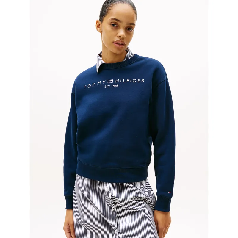TOMMY HILFIGER - Polerón Modern Con Logo Azul Tommy Hilfiger