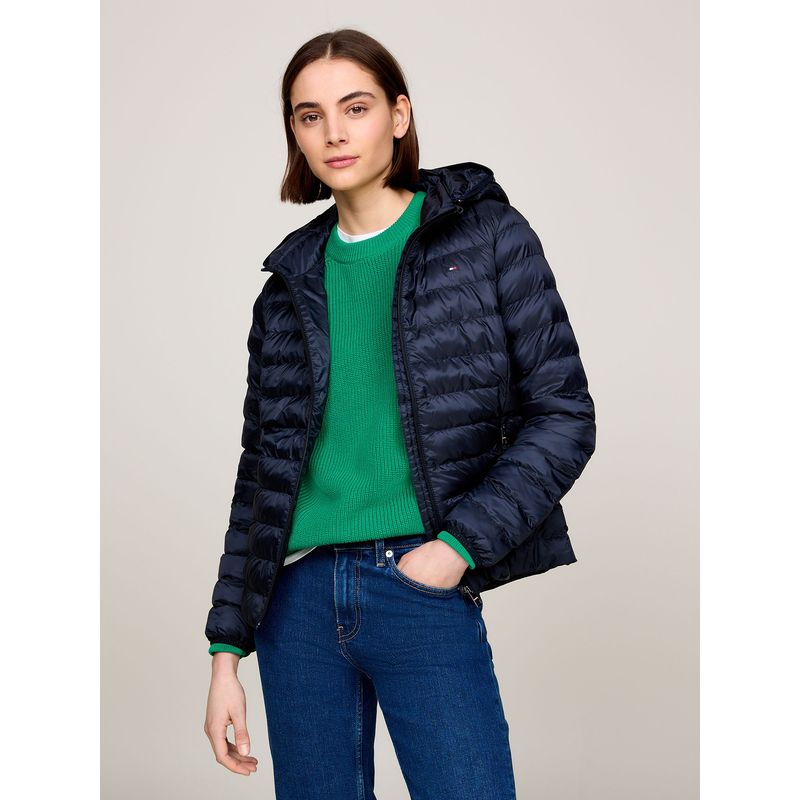TOMMY HILFIGER - Parka Acolchada Con Logo Bordado Azul Tommy Hilfiger