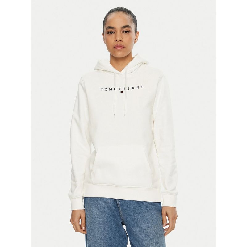 TOMMY HILFIGER - Polerón Hoodie Logo Monotype Blanco Tommy Jeans