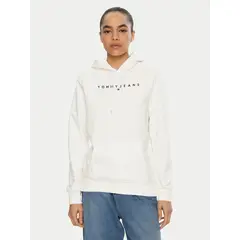TOMMY HILFIGER - Polerón Hoodie Logo Monotype Blanco Tommy Jeans