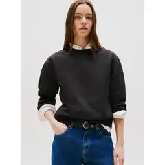 TOMMY HILFIGER - Polerón Con Logo Bordado Regular Fit Negro