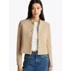 TOMMY HILFIGER - Chaqueta Slin Fit De Cuello Mao Beige
