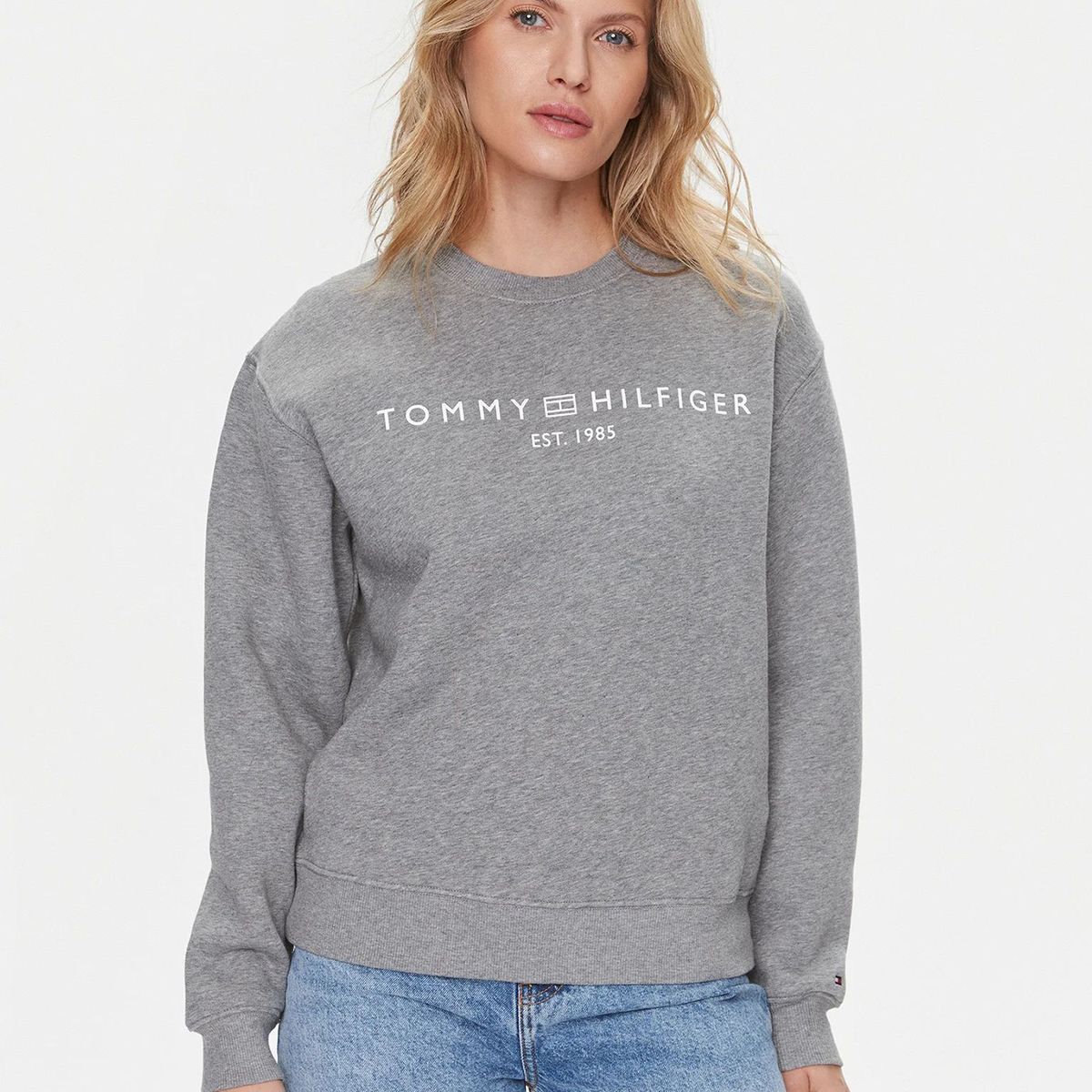 TOMMY HILFIGER - Polerón Modern Con Logo Gris Tommy Hilfiger