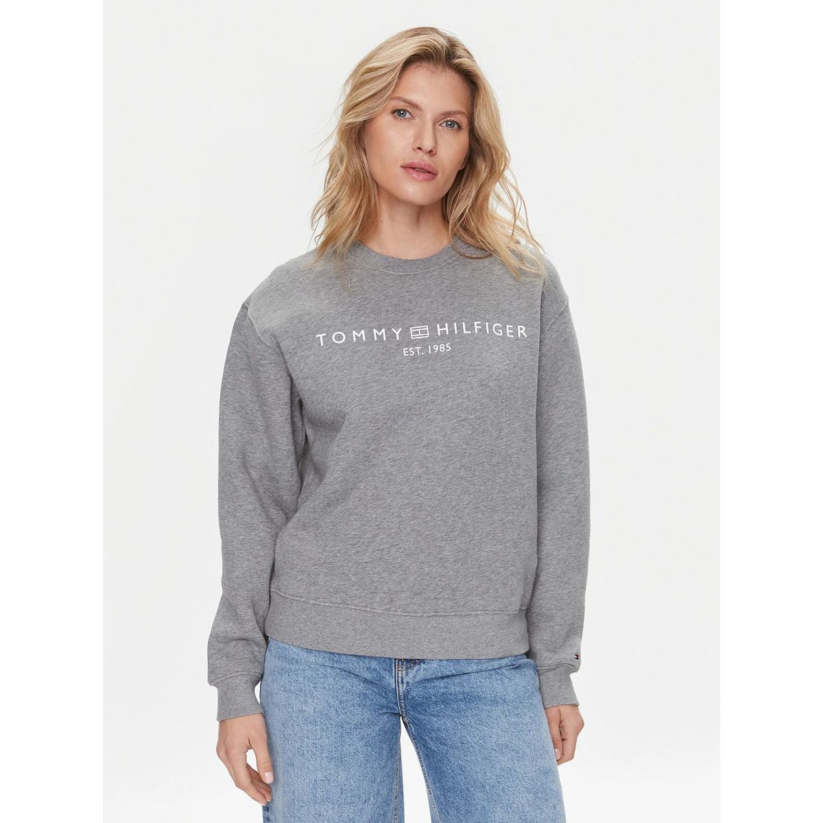 TOMMY HILFIGER - Polerón Modern Con Logo Gris Tommy Hilfiger