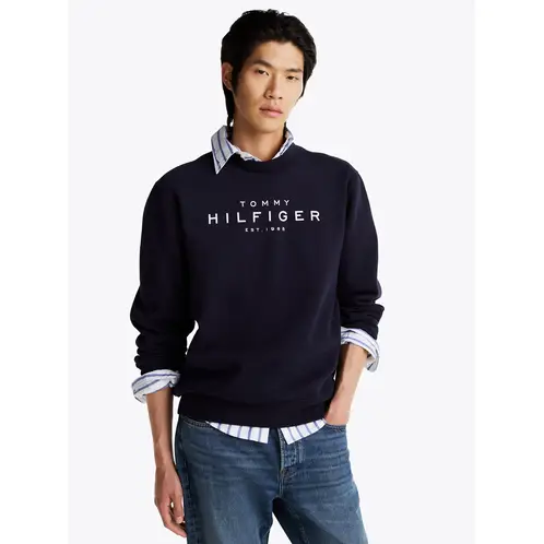 TOMMY HILFIGER - Polerón Solid Con Logo Azul