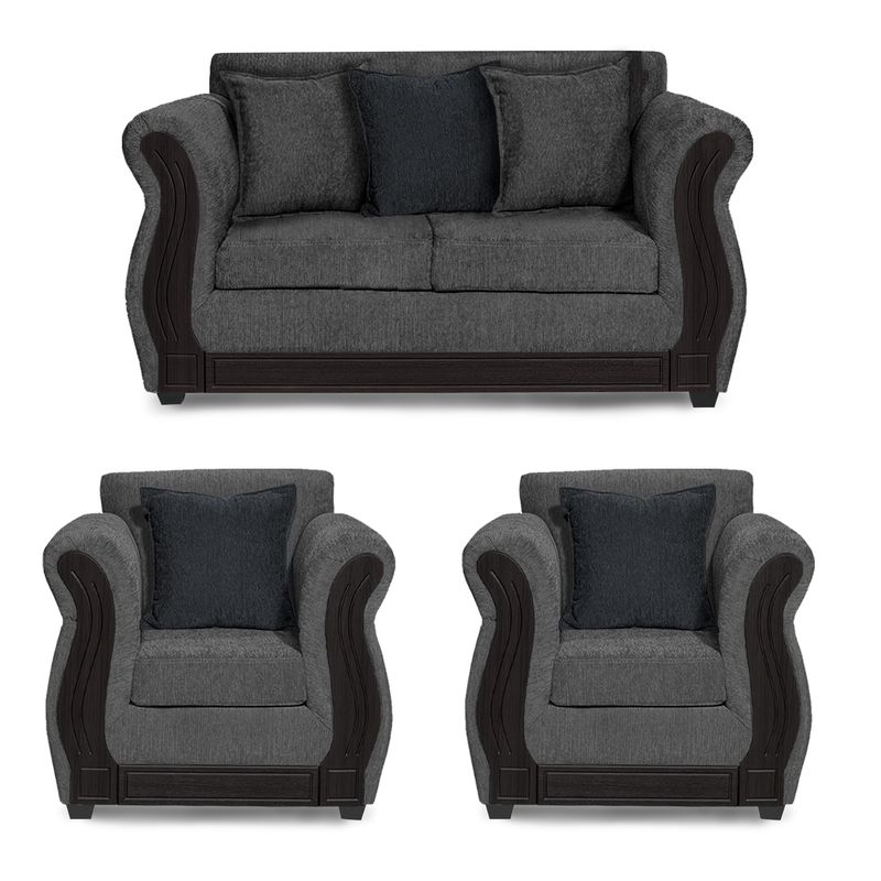 ADONIS LEUDH - Living 2+1+1 Caburgua Chenille Gris Medio