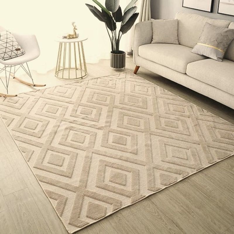 GENERICO - ALFOMBRAS JACQUARD TEXTURIZADA DISEÑO NORDICO CAFE 160X200CM