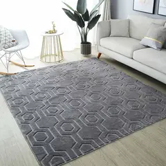 GENERICO - ALFOMBRAS JACQUARD TEXTURIZADA DISEÑO GRIS 160X200CM