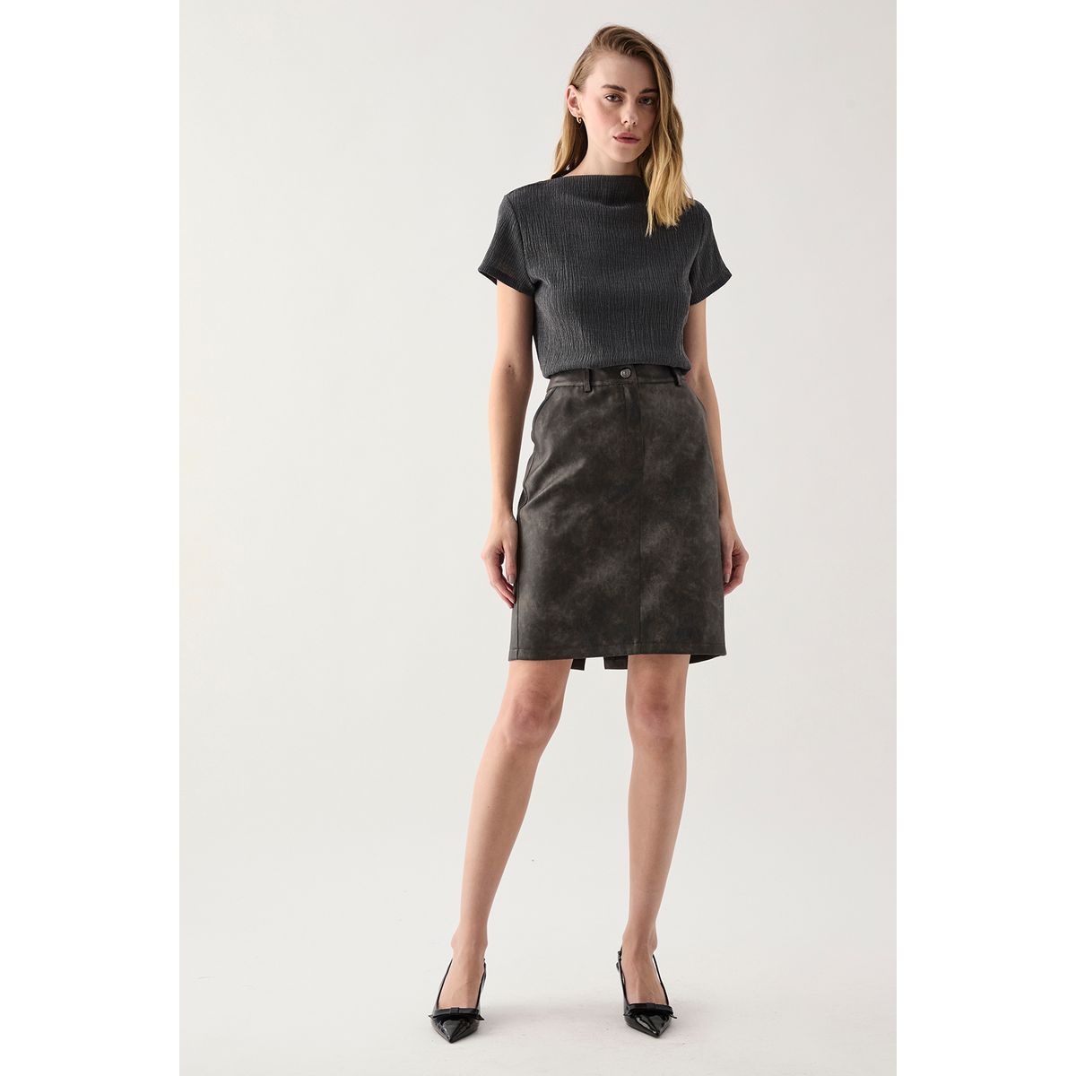 ASH - Falda Larga Negro Mujer Ash