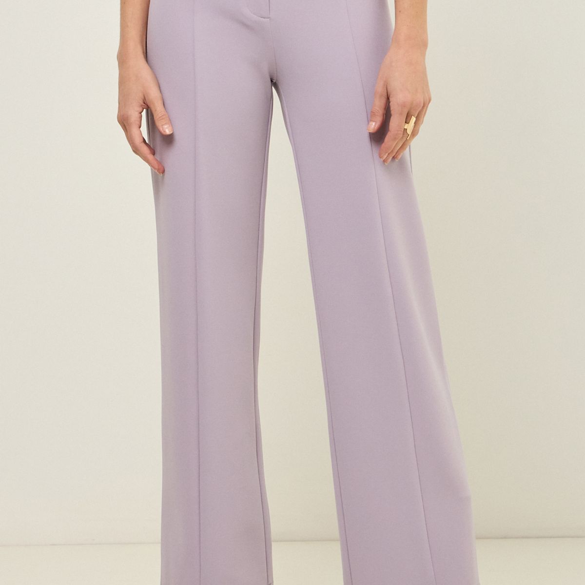 MA GRIFFE - Pantalon Lila Medio Mujer Magriffe