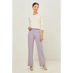 MA GRIFFE - Pantalon Lila Medio Mujer Magriffe