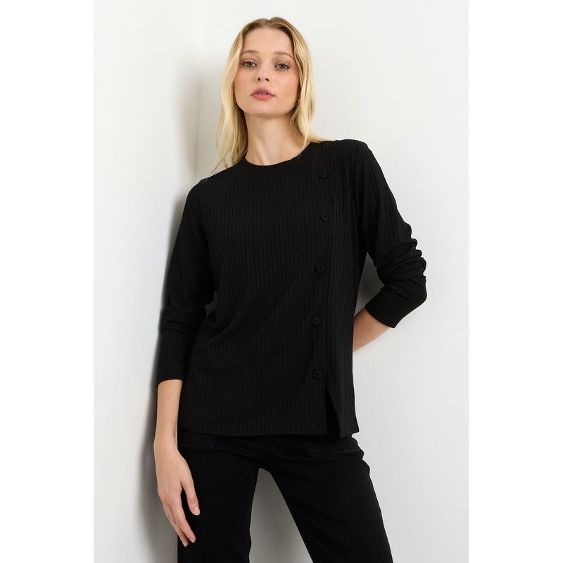 ASH - Polera Manga Larga Negro Mujer Ash