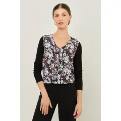 MA GRIFFE - Polera Manga Larga Negro Mujer Magriffe