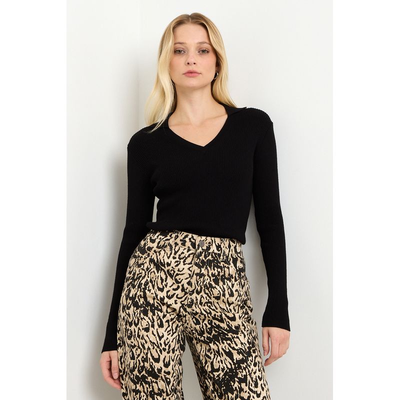 ASH - Polera Manga Larga Negro Mujer Ash