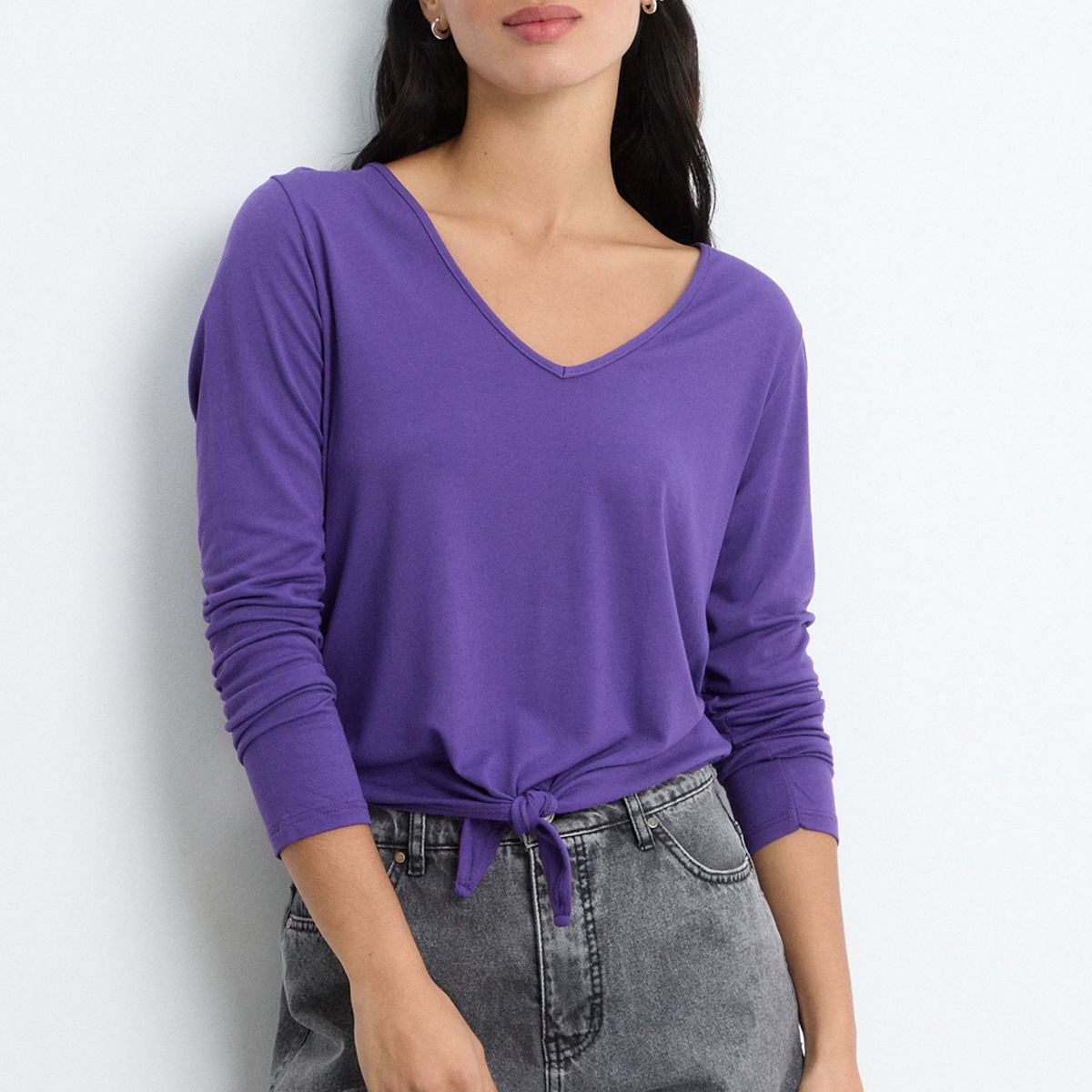 IO - Polera Manga Larga Morado Mujer Io