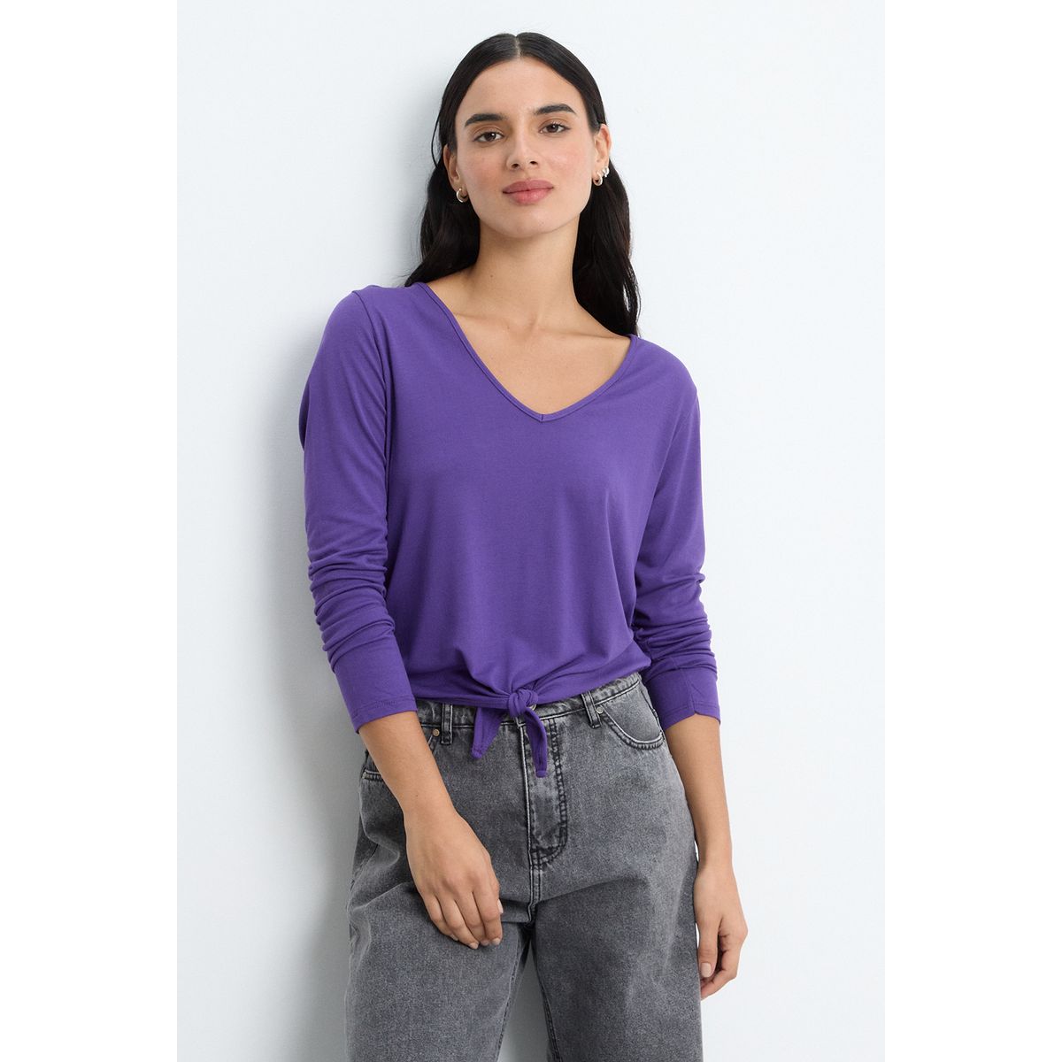 IO - Polera Manga Larga Morado Mujer Io