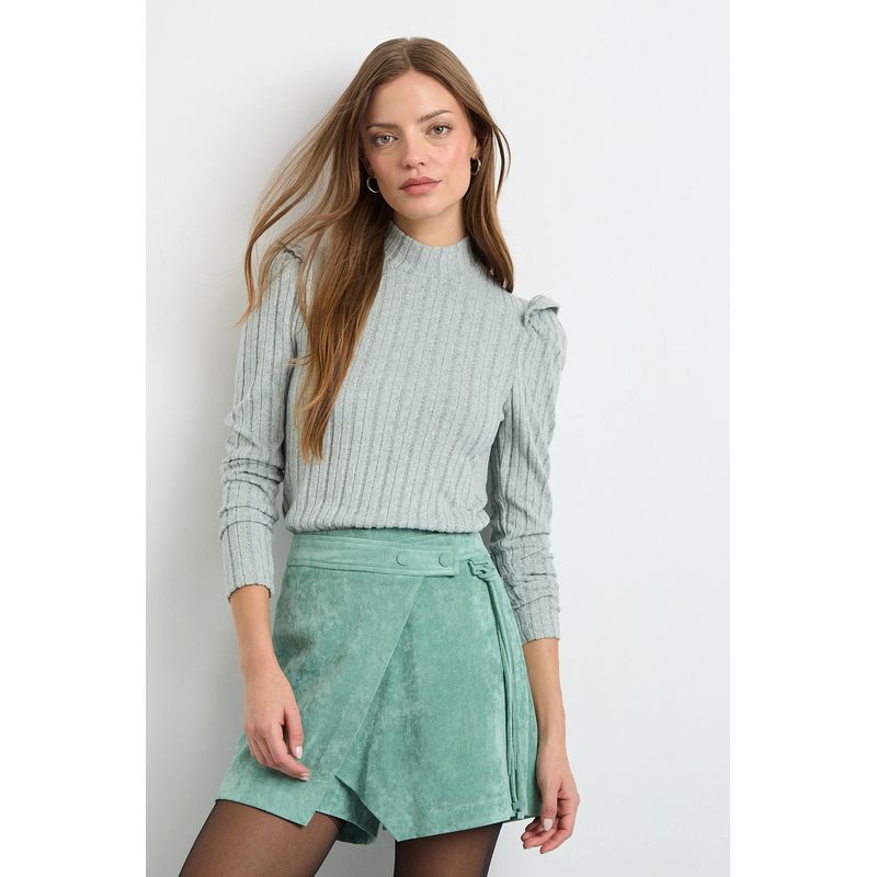 IO - Polera Manga Larga Gris Mujer Io