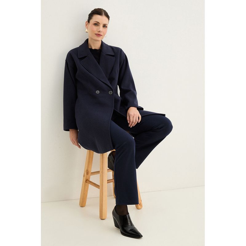 MA GRIFFE - Chaqueton Azul Marino Mujer Magriffe