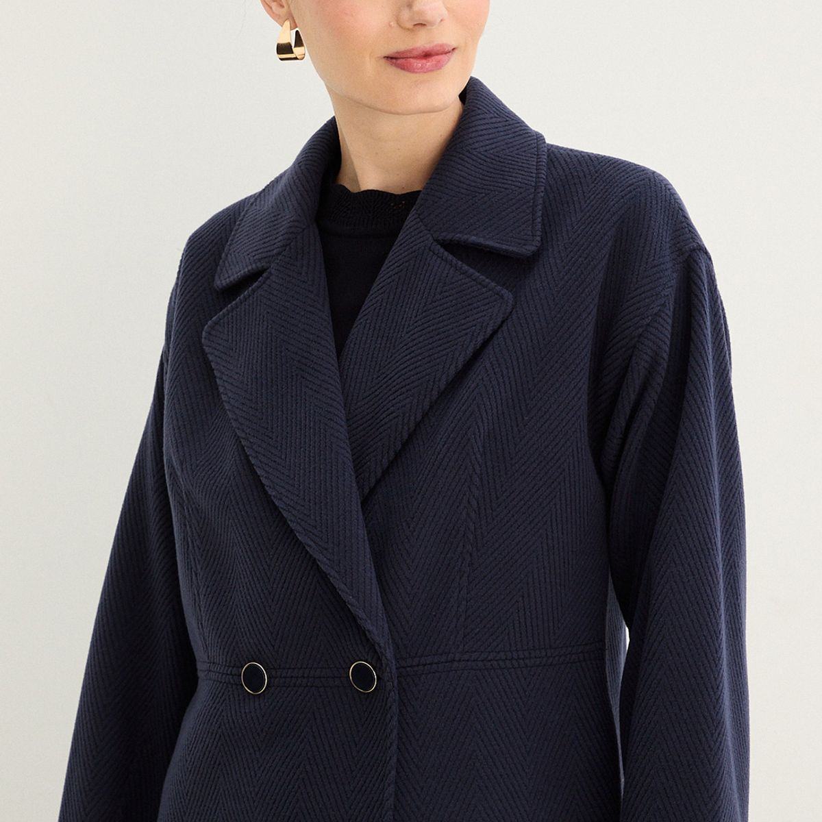 MA GRIFFE - Chaqueton Azul Marino Mujer Magriffe