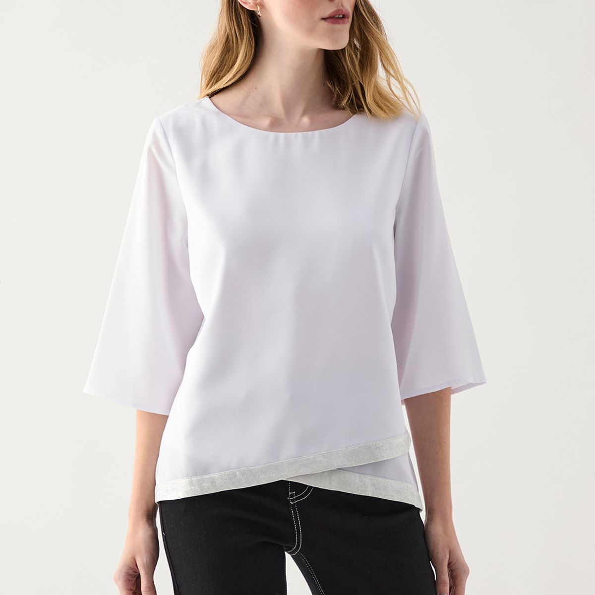 ASH - Blusa Manga Larga Crudo Mujer Ash