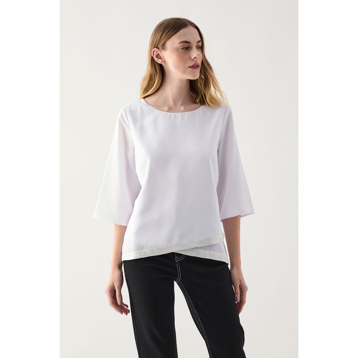 ASH - Blusa Manga Larga Crudo Mujer Ash