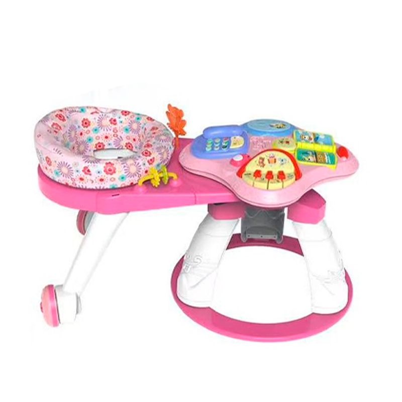 GENERICO - Silla Andador De Bebé 3 En 1 Con Mesa De Juegos Rosa