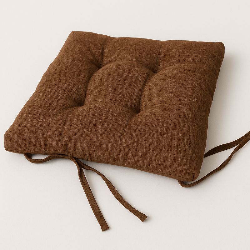 ARMONIA - Cojín Elegante Decorativo Grueso Marrón  Para Silla 45x45 cm.